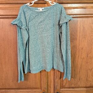J. Crew Crewcuts Light Blue Ruffle Sleeve Blouse